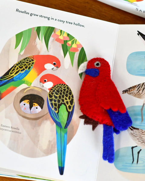 Tara Treasures - Busy Beaks Finger Puppets and Book Set by Sarah Allen
