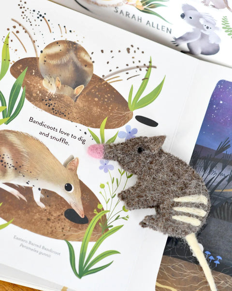Tara Treasures - Jumping Joeys Finger Puppets and Book Set by Sarah Allen