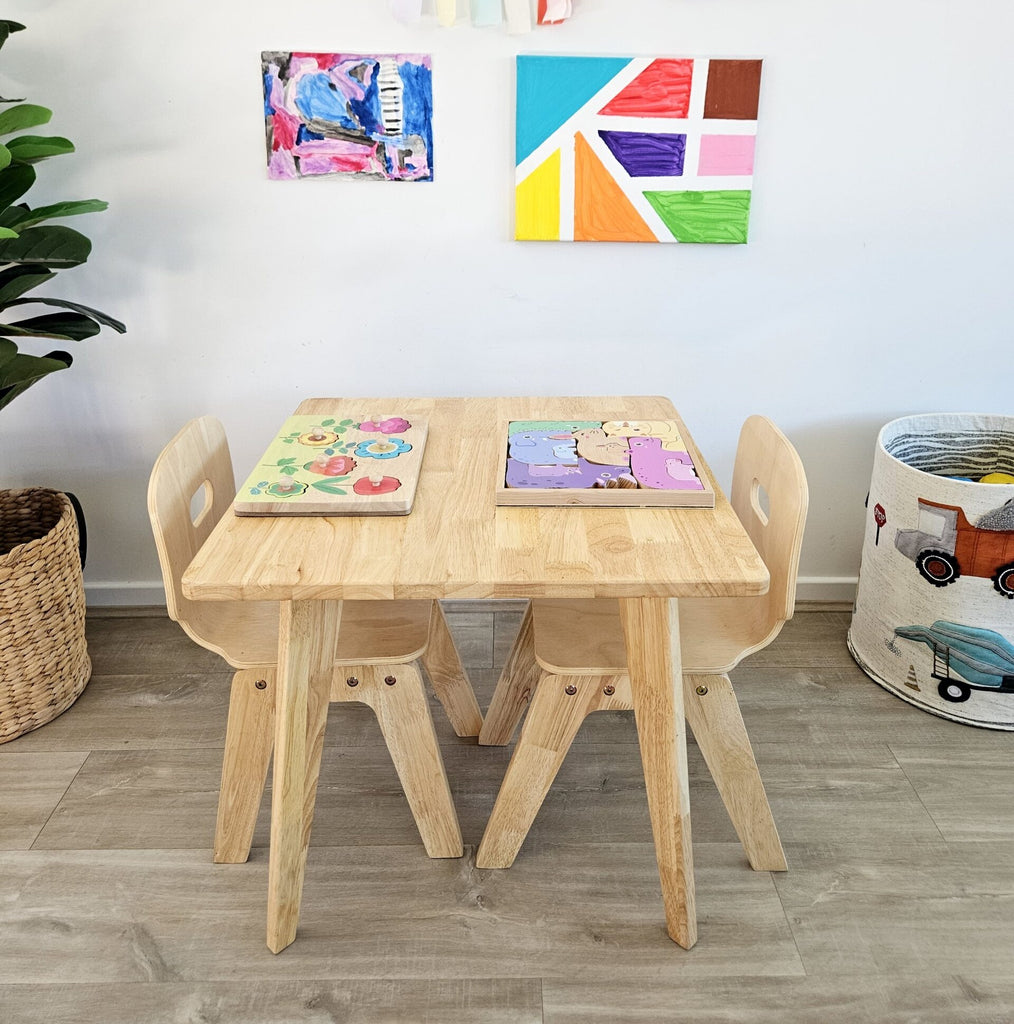 Danish Square Table and 2 Amber Chairs  Very Limited Stock - Pre Orders Welcome