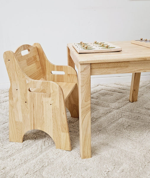 Toddler Set - Solid Timber Rectangular Table and 2 Toddler Chairs