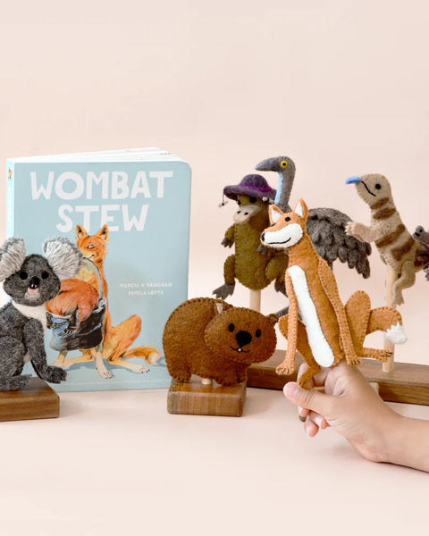 Tara Treasures - Wombat Stew Book and Finger Puppets