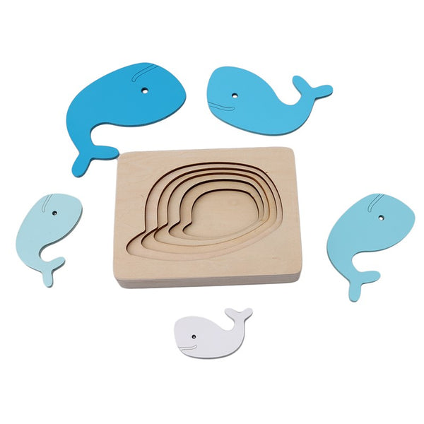 Size Sequencing Puzzle Wooden Whale